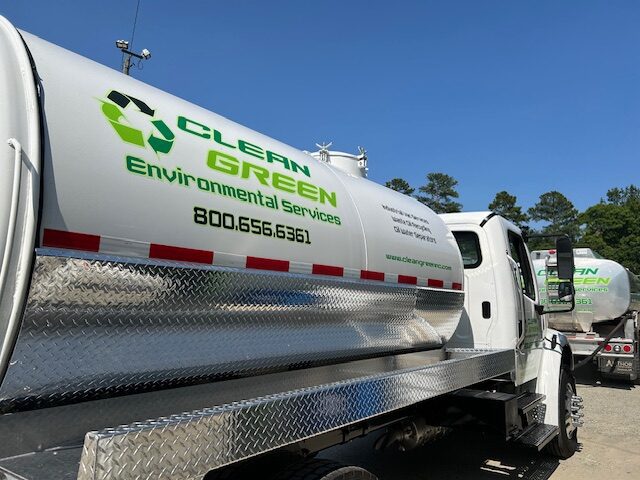 Service truck with contact number displayed